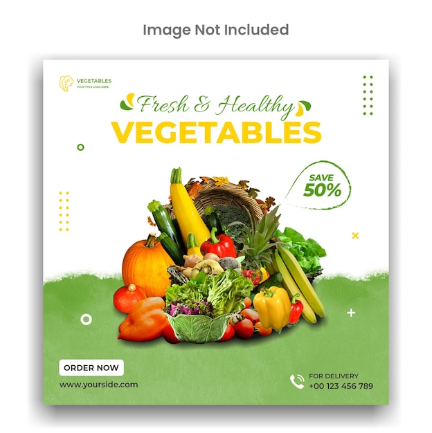 Special healthy food banner instagram or social media post template