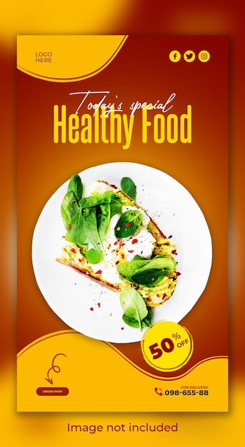 Special healthy food social media facebook and Instagram story design