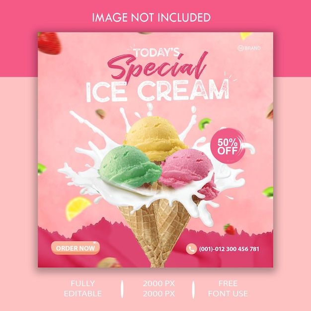 Special ice cream  social media post