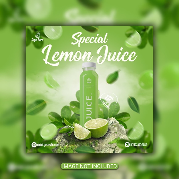 special juice menu flyer or social media juice flyer