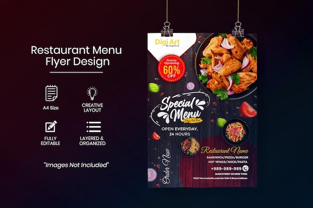 special menu food restaurant flyer design