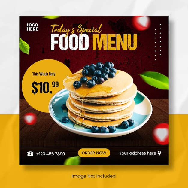 Special menu Instagram post template banner