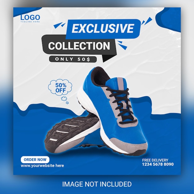 Special New collection Shoes Brand Sale Promotion Instagram Social Media Banner design Templates