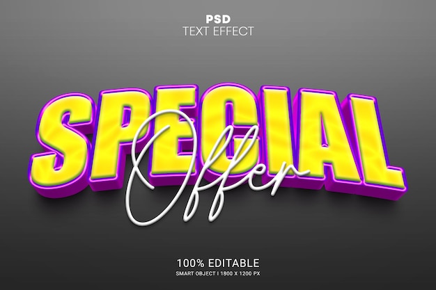 Special offer PSD smart object editable text effect design