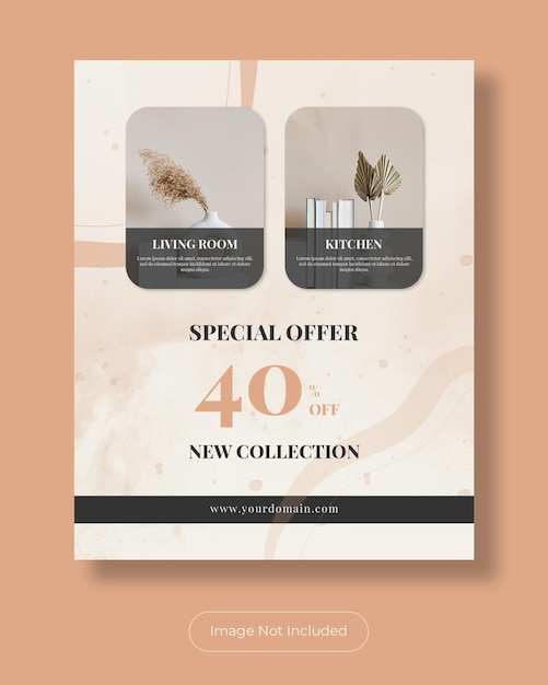 Special offerl furniture instagram post portrait banner template