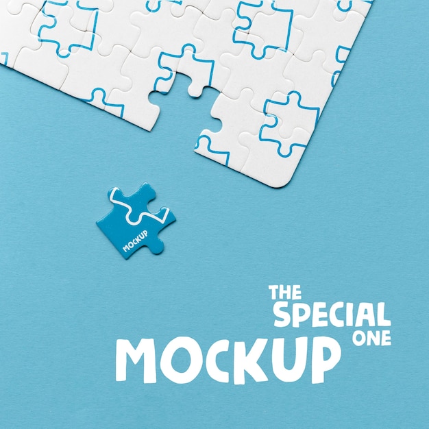 The special one piece of puzzle concept mock-up