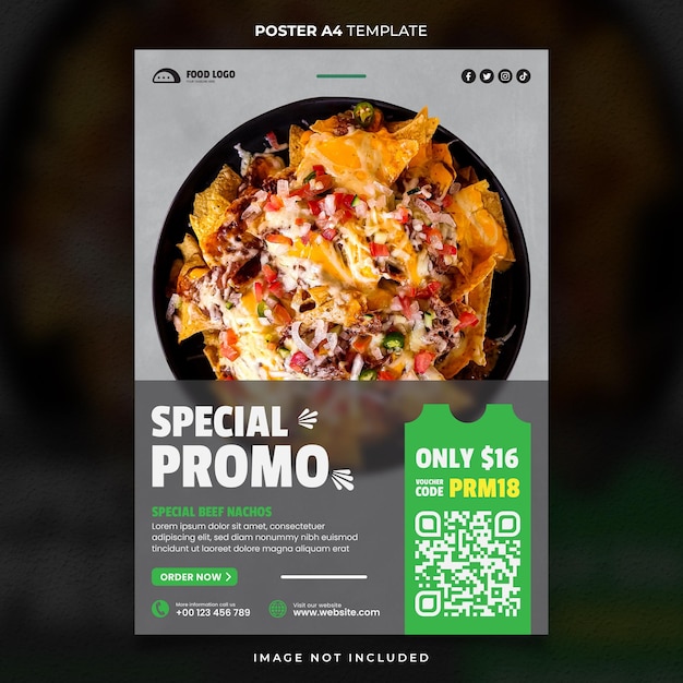 Special Promo Mexican Food Menu Advert Poster or Banner Template Design