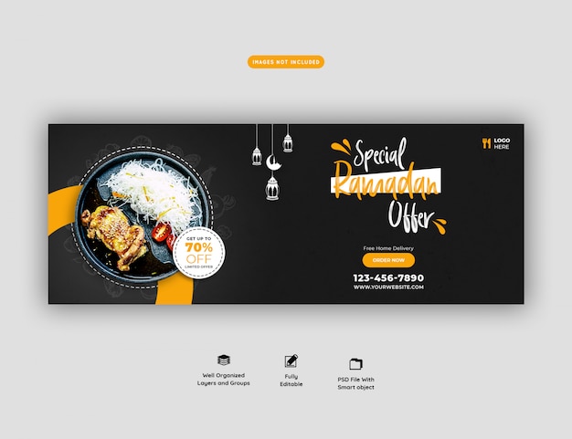 PSD special ramadan food banner template