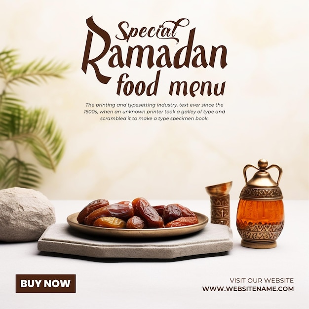 Special ramadan food menu social media post template design background