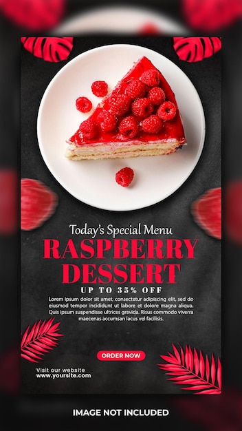 Special Raspberry Dessert Menu Instagram Story Template