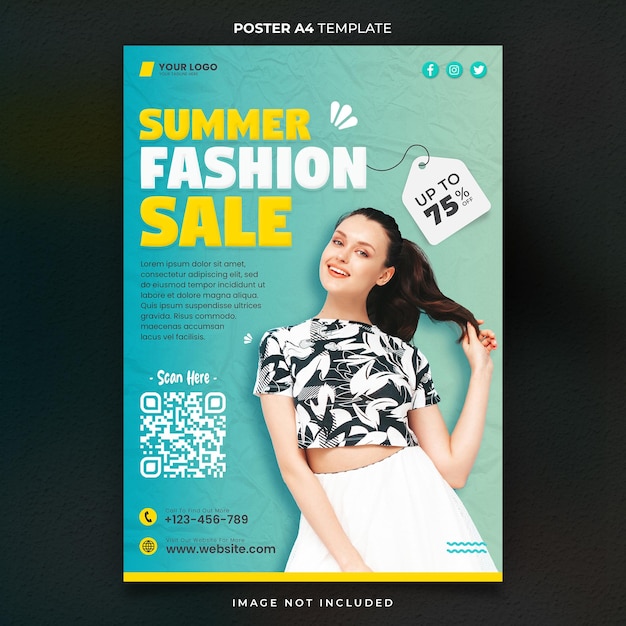 Special Summer Fashion Sale Poster A4 or Banner Template