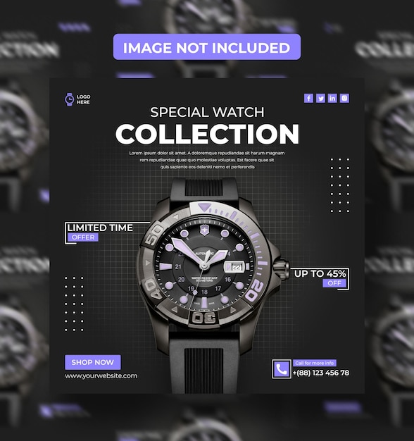 Special watch collection social media post PHD template