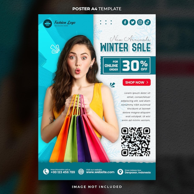 Special Winter Fashion Flash Sale Poster or Banner Template Ready to Print