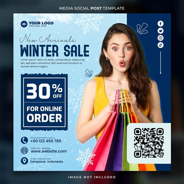 Special Winter Fashion Sale Media Social Post Template