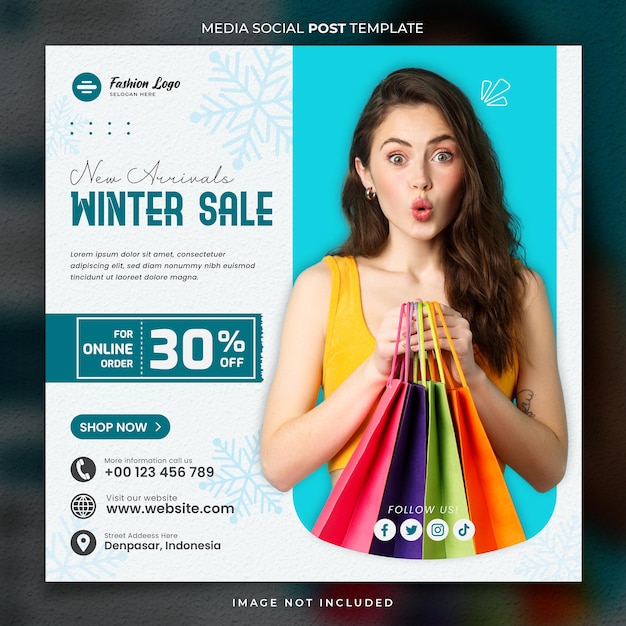 Special Winter Fashion Sale Media Social Post Template