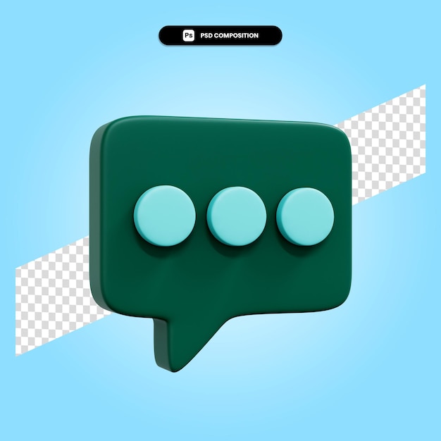 Speech bubble 3d render illustration isolated