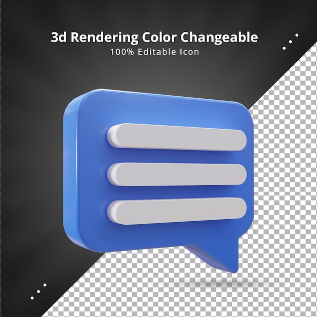 Speech bubble 3d rendering icon