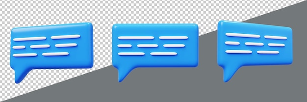 Speech bubble Chat icon 3D render