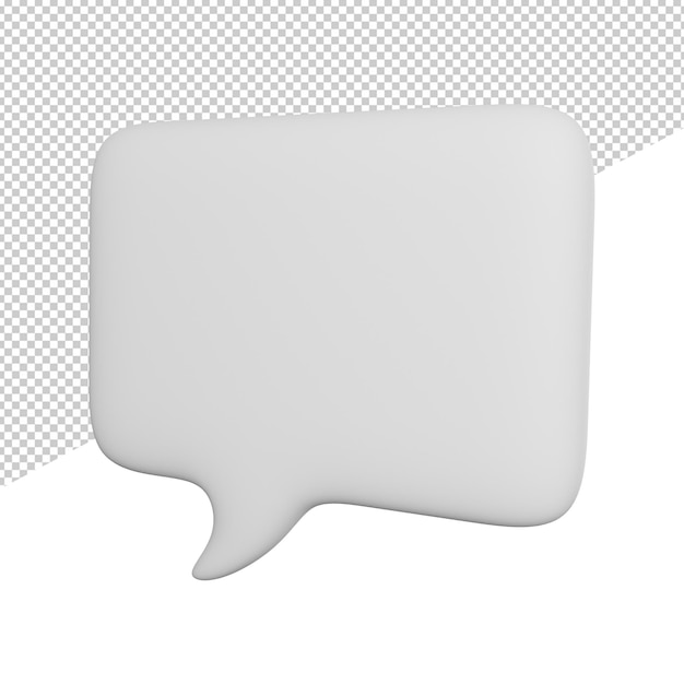 Speech bubbles template side view 3d rendering icon illustration on transparent background