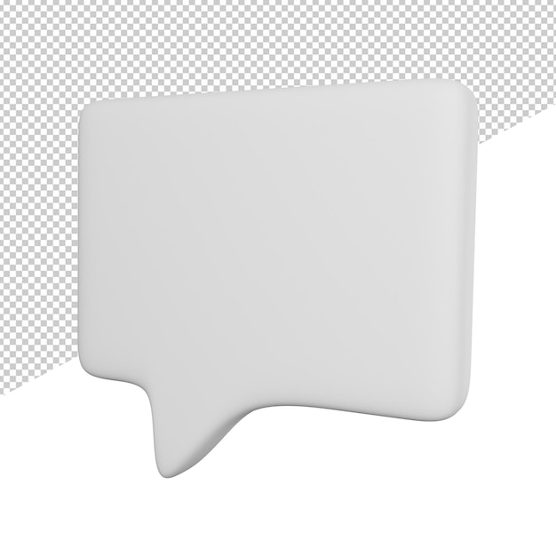 Speech Buble Chat side view 3d rendering illustration on transparent background