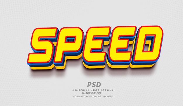 Speed 3d Editable Text Effect Photoshop PSD Template