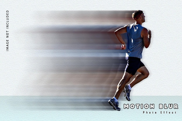 Speed radial motion blur photo effect mockup add on