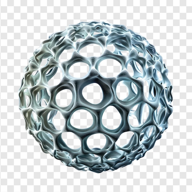 Sphere shape like a cell 3D rendering on transparency background