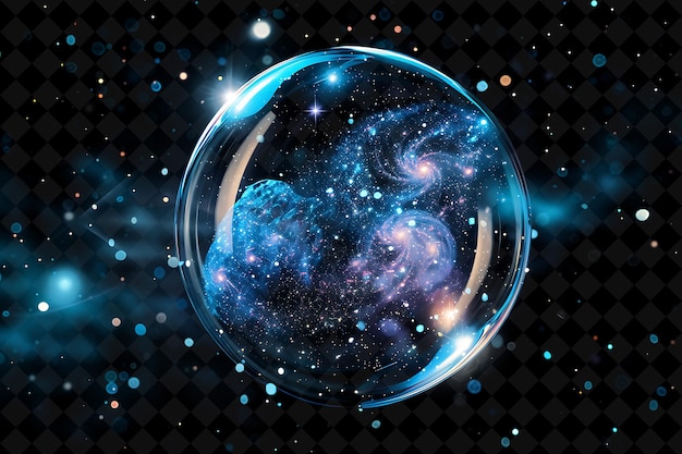 a sphere of stars and galaxy is shown with a space background