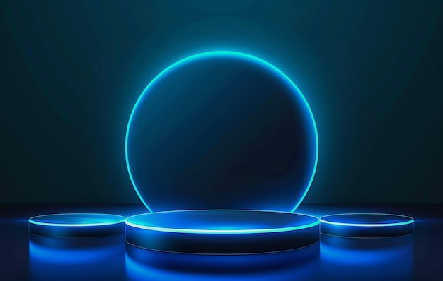 a sphere with a blue background and a blue light