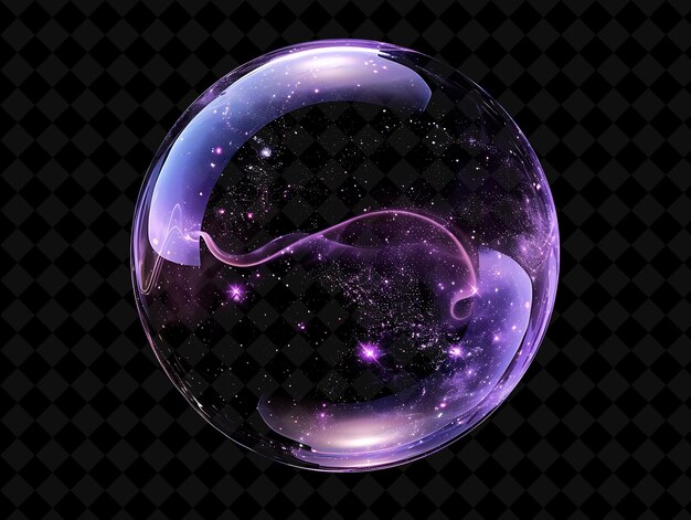 PSD a sphere with a purple background and a space needle on it