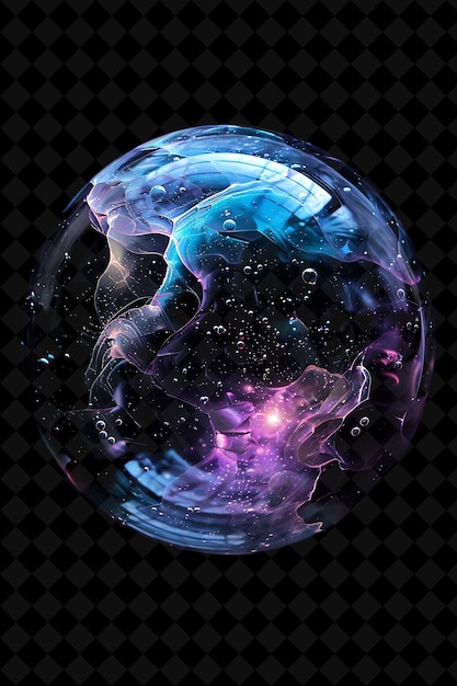 a sphere with a purple and blue color and a black background