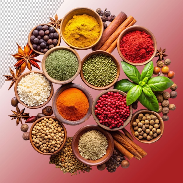 spices on transparent background