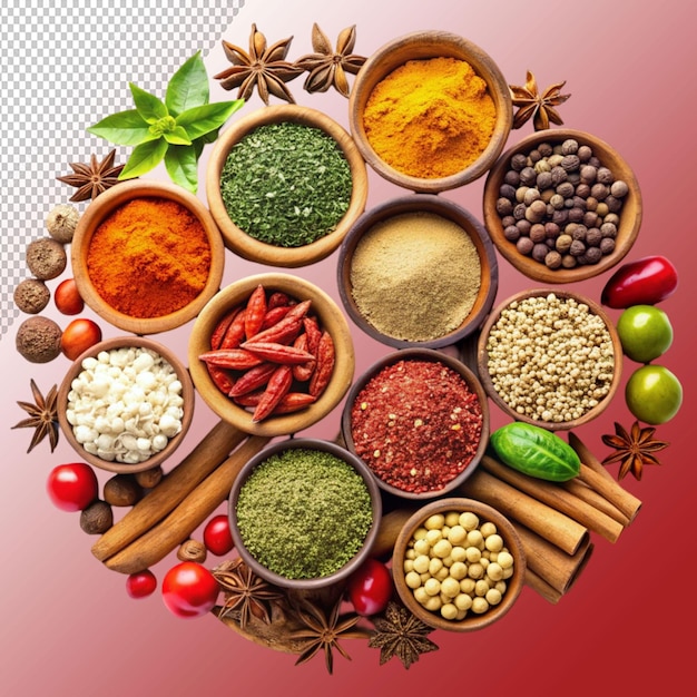 spices on transparent background