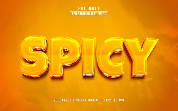 Spicy 3d Editable Text Effect PSD With  Premium Background