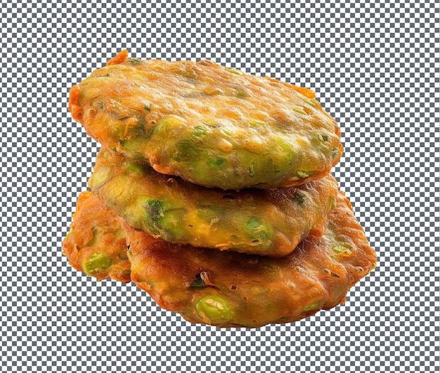 Spicy Bean Fritters isolated on transparent background