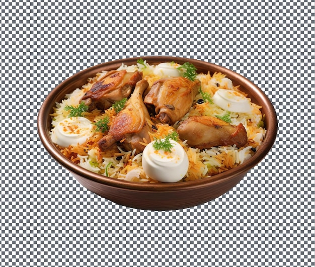 Spicy Iraqi Biryani isolated on transparent background