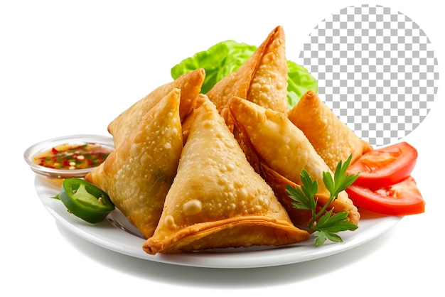 Spicy samosa a delightful iftar dish on transparent background