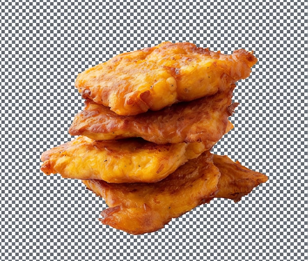 PSD spicyfried plantain chips isolated on transparent background