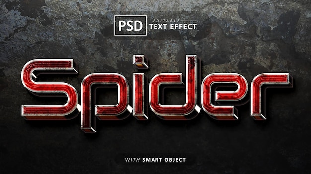 Spider 3d text effect editable