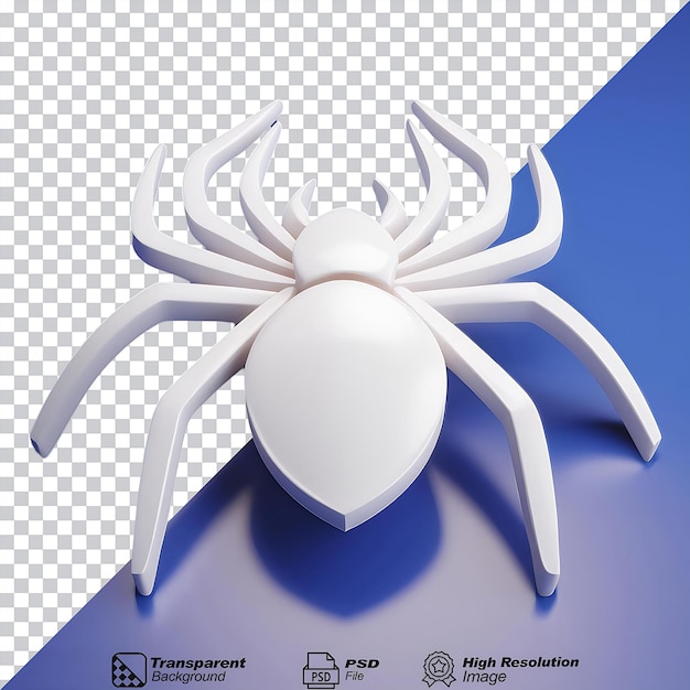 PSD spider symbol white isolated on transparent background