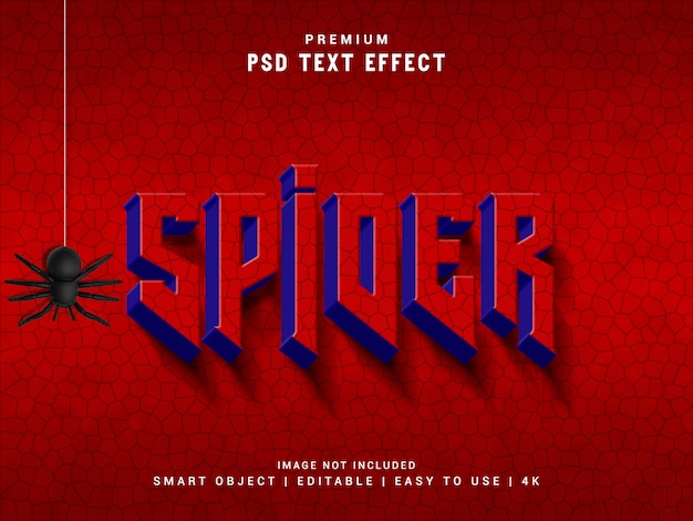 Spider Text Effect, 3d Realistic Mockup