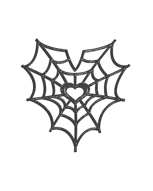 a spider web with a heart on it