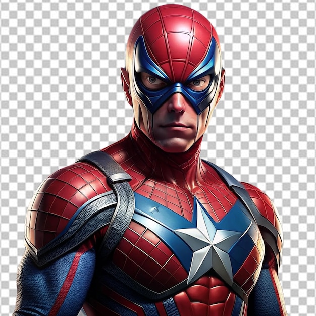 PSD spiderman on white background