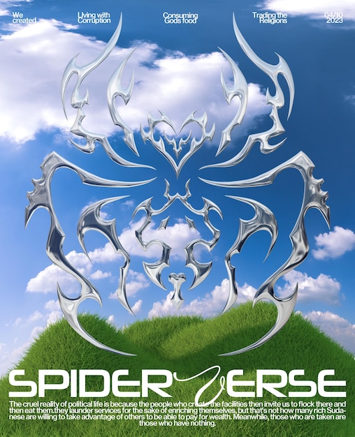 Spiderverse Chrome tribal Poster and design for Streetwear