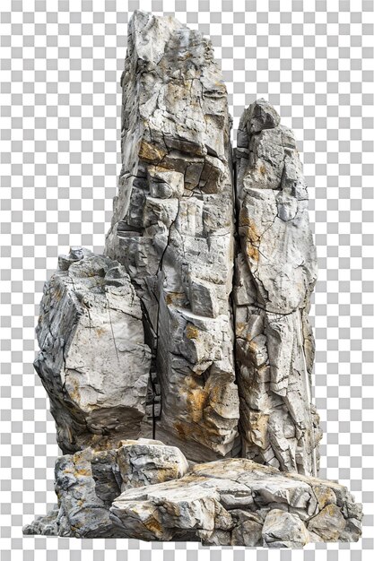 PSD spike rock formation isolated against a transparent background