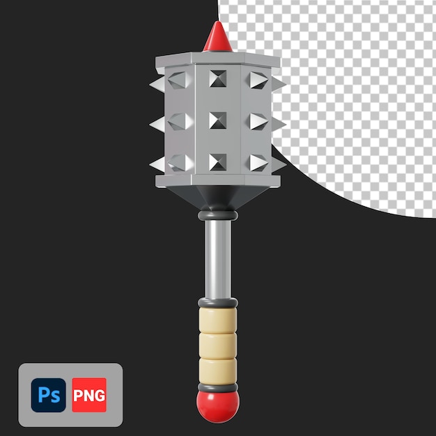 Spiked club 3d icon