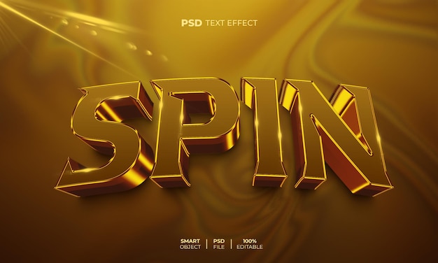 Spin 3D editable text effect