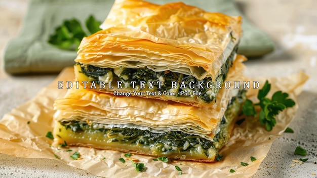 PSD spinach and cheese pastry