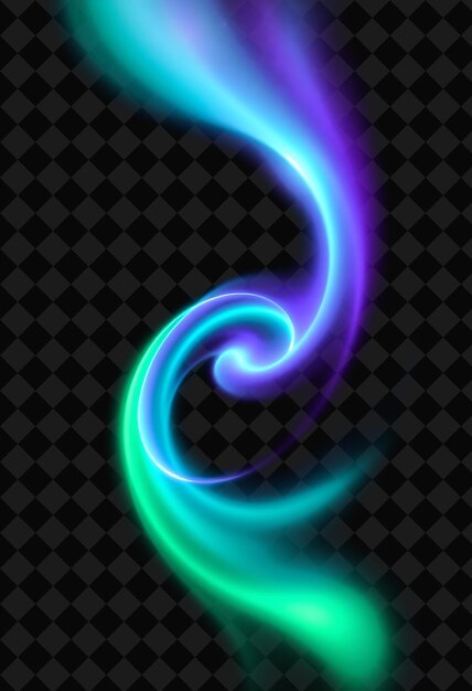 PSD a spiral of blue and green swirls on a black background