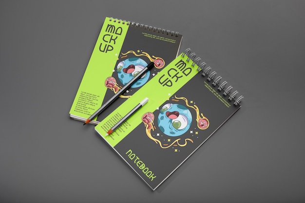 Spiral notebook mockup design